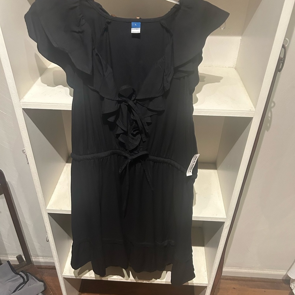 Old Navy black ruffle dress size large new with tags - Picture 15 of 16